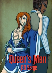 Picture of a small redheaded man in a kimono with a blaster stuck in his belt, back to back with a tall, glowering black man.